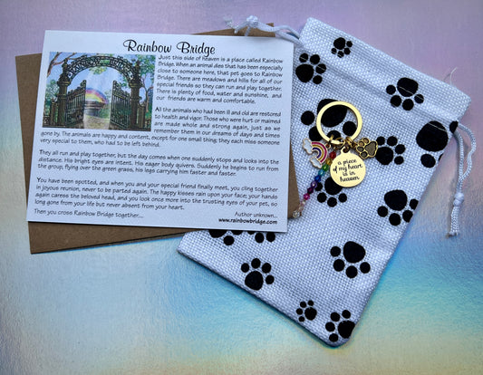 Rainbow Bridge Poem Sympathy Card and Keychain